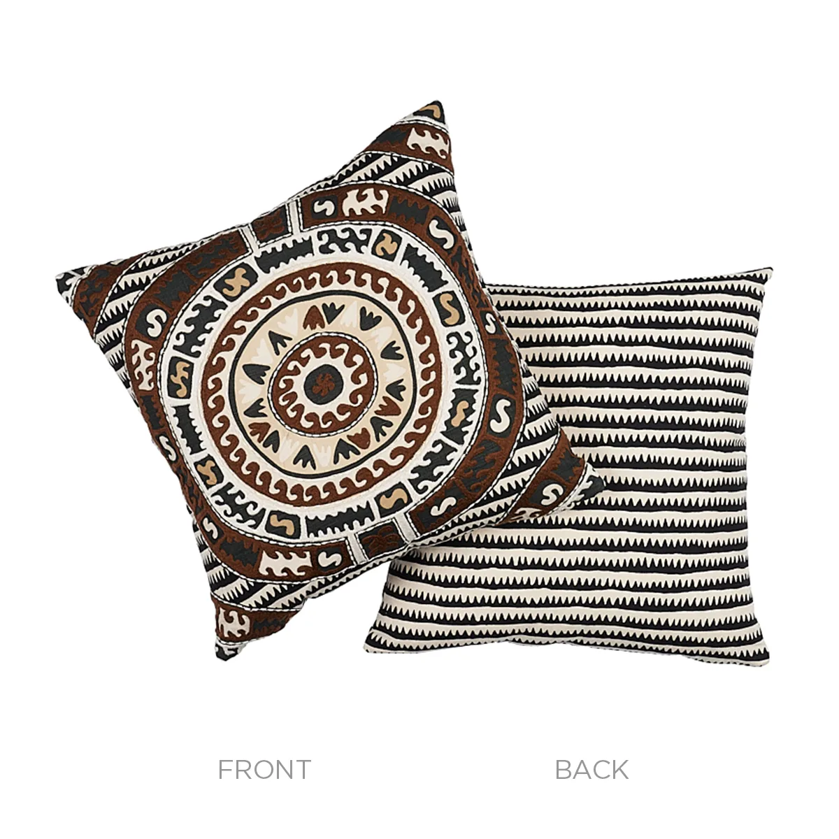 SO7447105 | Corfu Pillow - Black Neutral Schumacher Corfu Pillow in Black Neutral (SO7447105)