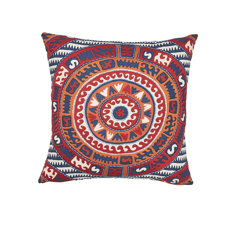 Schumacher Corfu Pillow in Navy Multi (SO7447005)