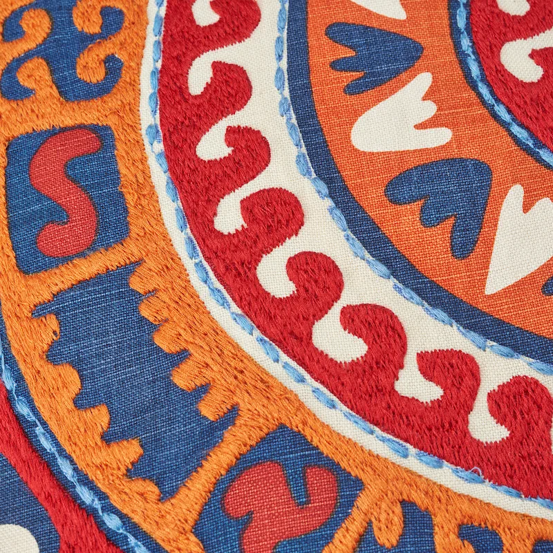 Schumacher Corfu Pillow in Navy Multi (SO7447005)