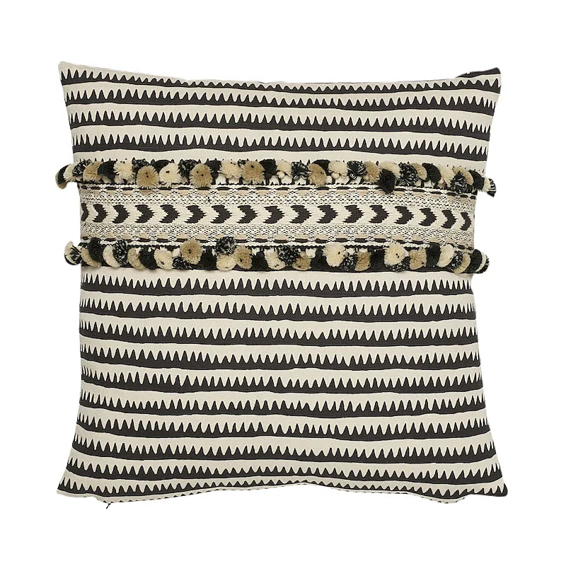 Schumacher Corfu Stripe Pillow in Black (SO17797104)