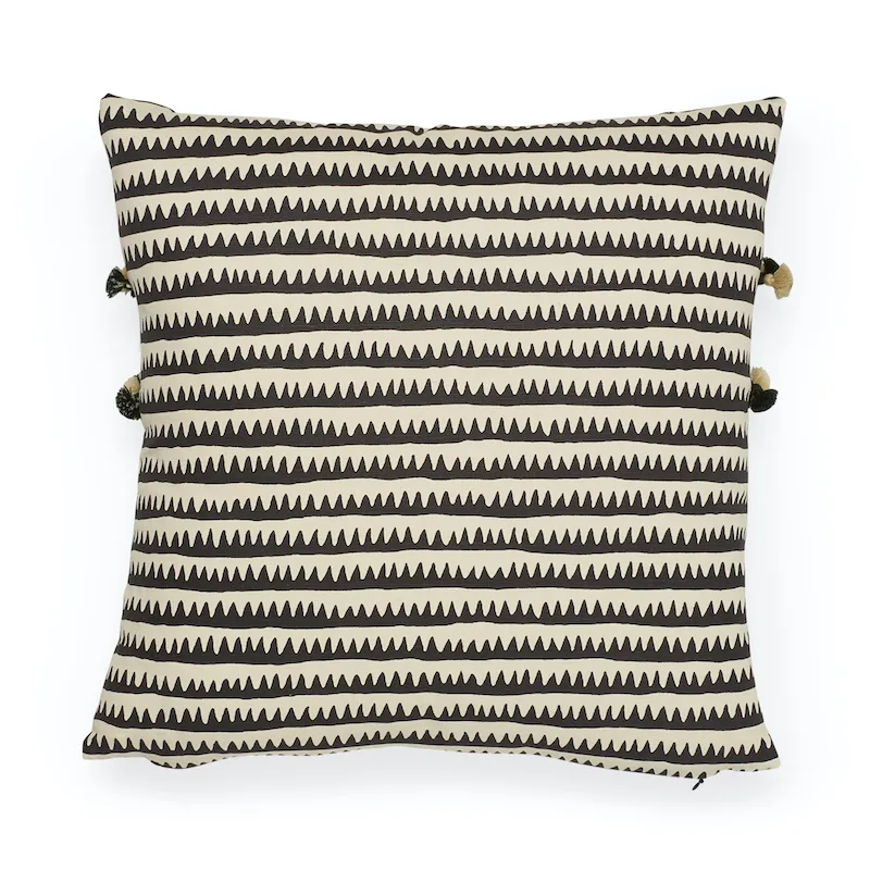Schumacher Corfu Stripe Pillow in Black (SO17797104)