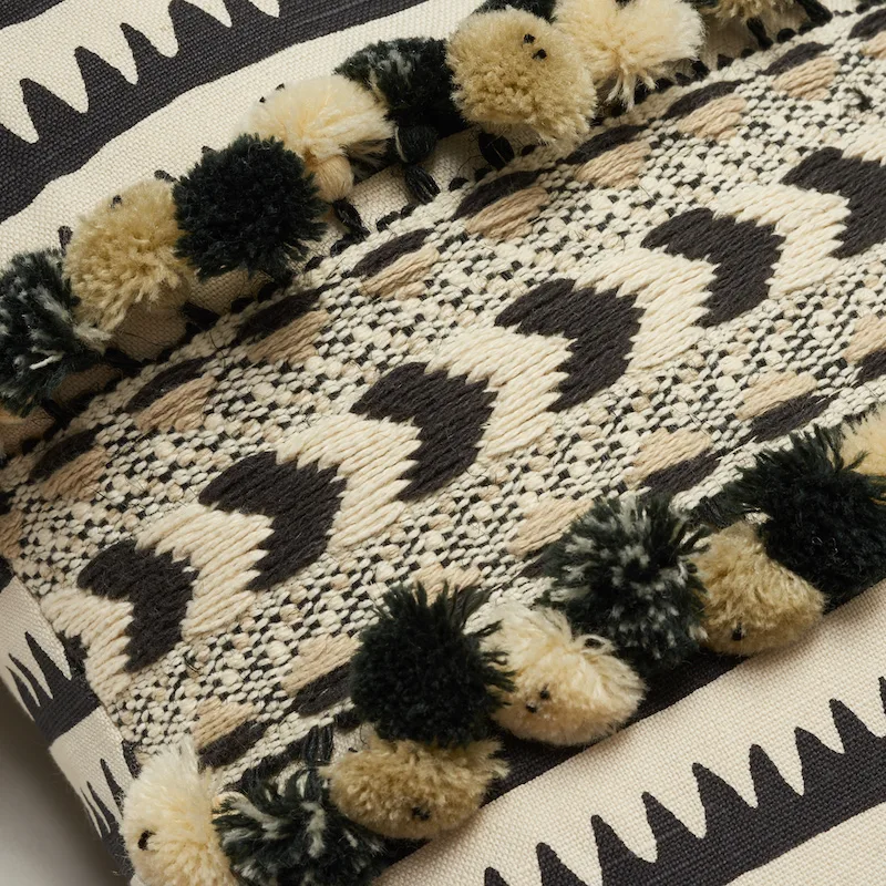 SO17797104 | Corfu Stripe Pillow - Black Schumacher Corfu Stripe Pillow in Black (SO17797104)