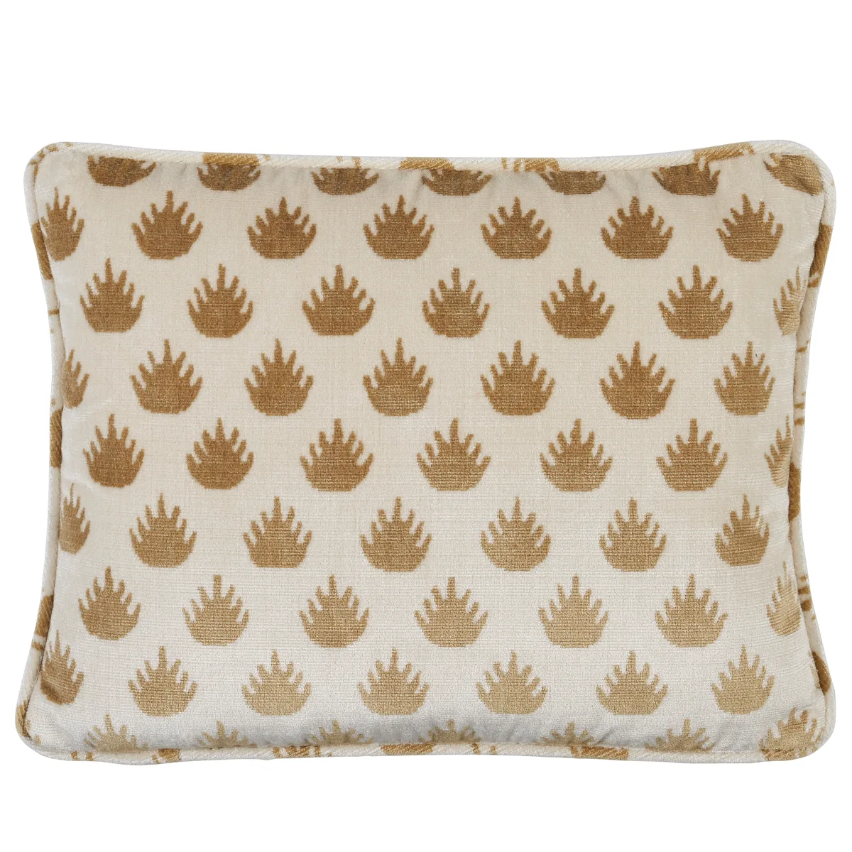 Schumacher Coronation Velvet Pillow in Camel (SO8298113)