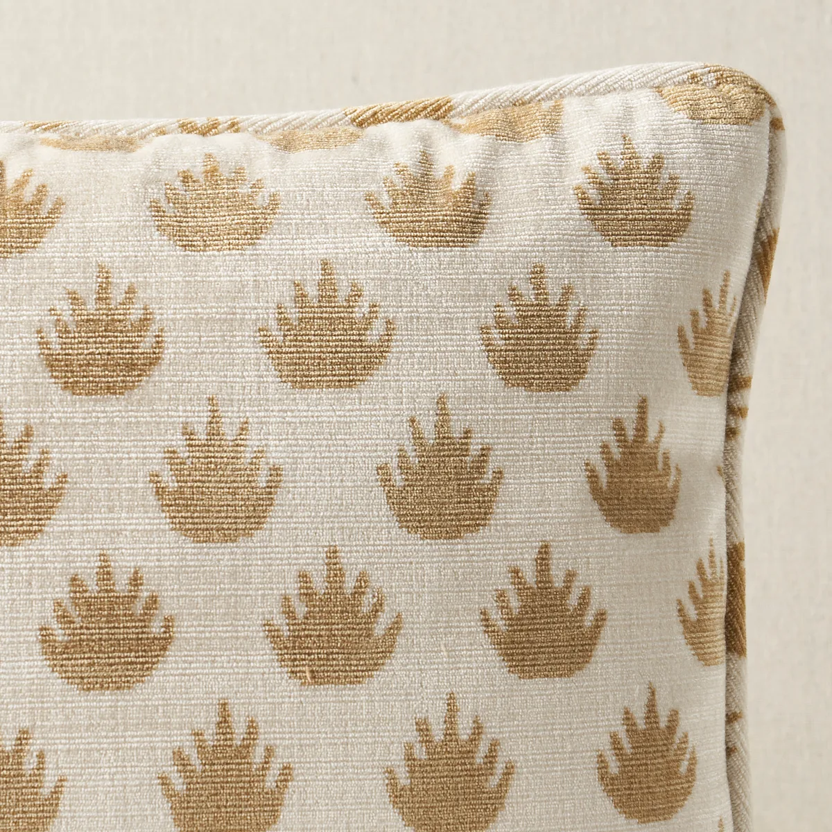 Schumacher Coronation Velvet Pillow in Camel (SO8298113)
