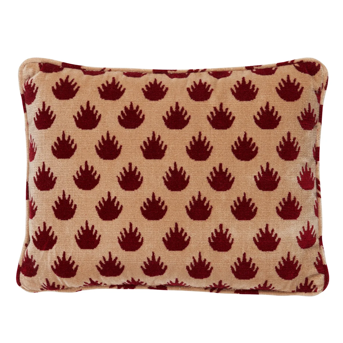 Schumacher Coronation Velvet Pillow in Garnet (SO8298212)
