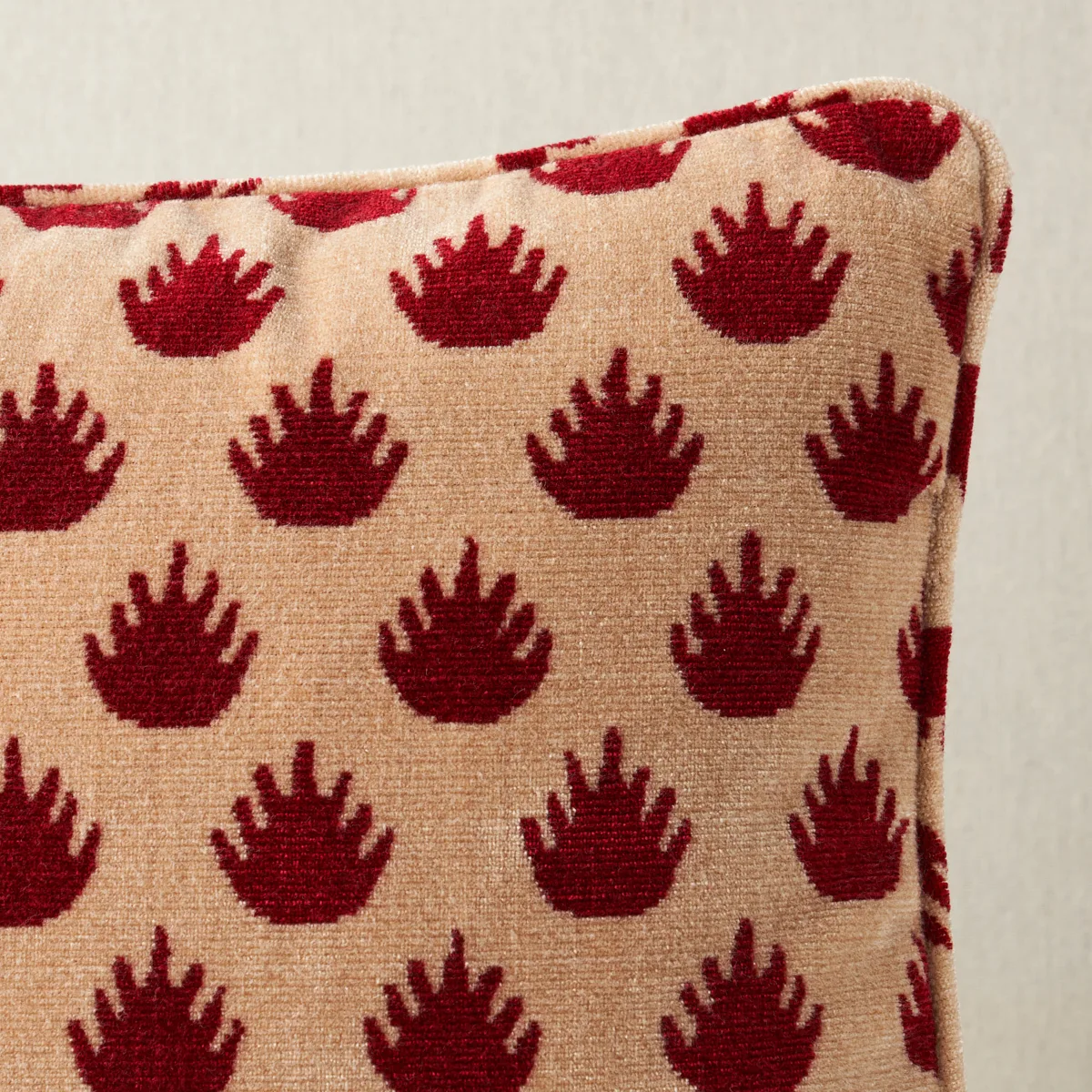Schumacher Coronation Velvet Pillow in Garnet (SO8298212)
