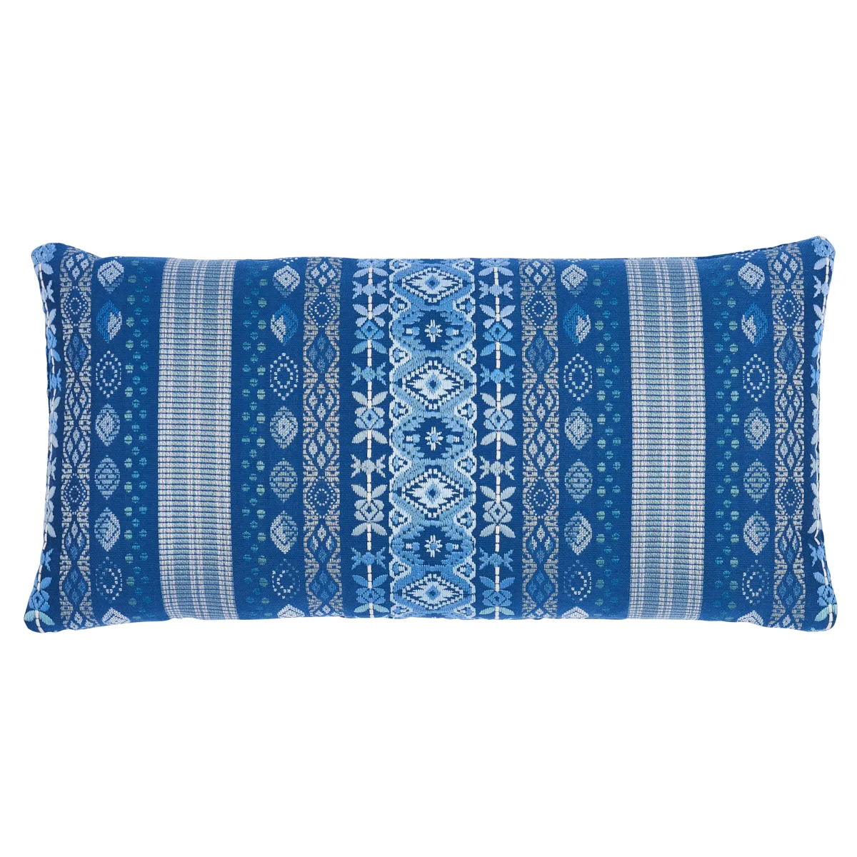 Schumacher Cosima Embroidery Pillow in Blue Multi (SO7968018)