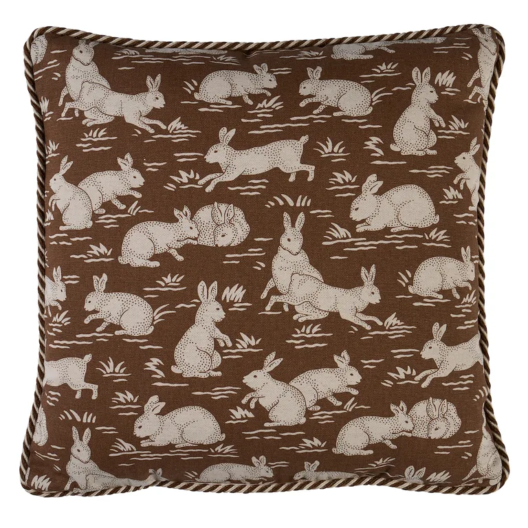 Schumacher Cottontails Pillow in Chestnut (SO18224103)