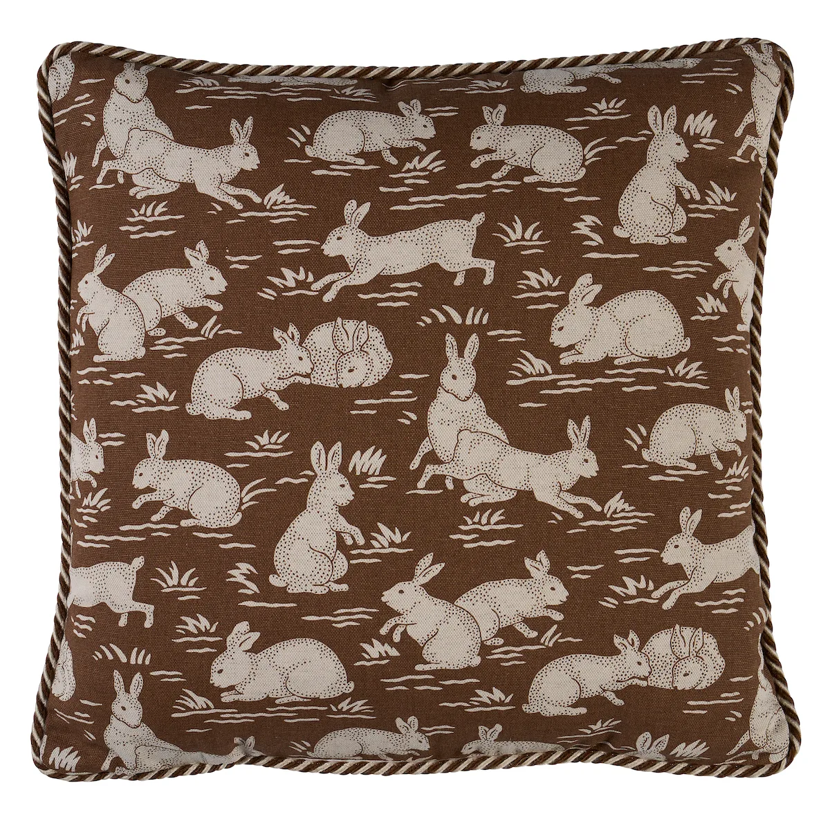 Schumacher Cottontails Pillow in Chestnut (SO18224103)