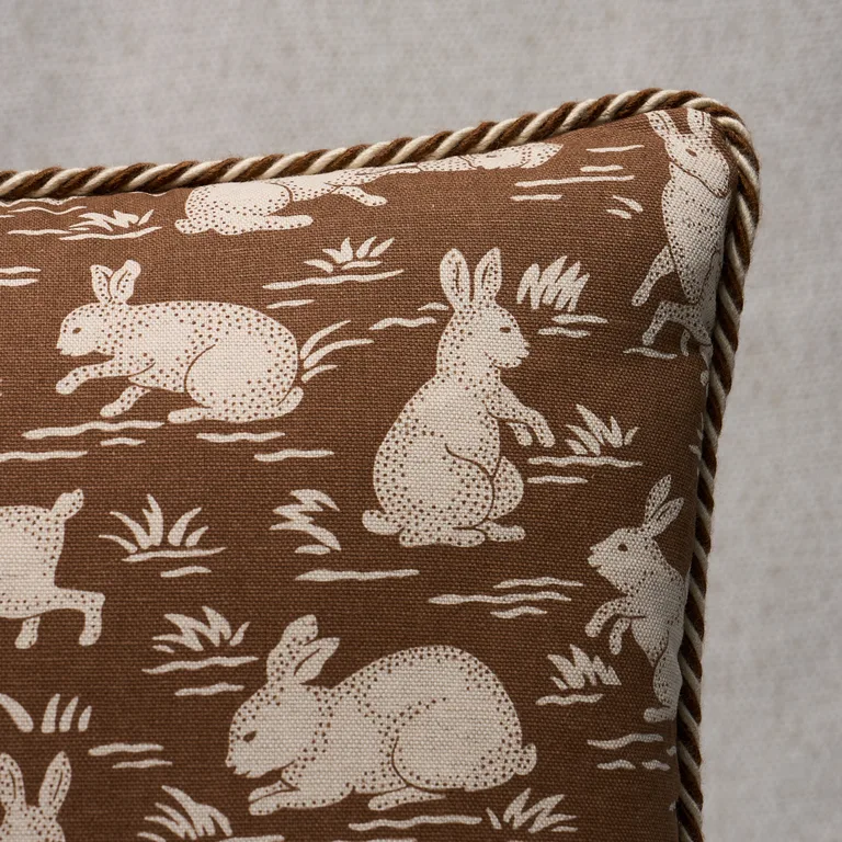 Schumacher Cottontails Pillow in Chestnut (SO18224103)