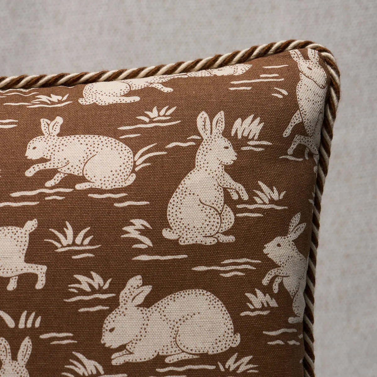 Schumacher Cottontails Pillow in Chestnut (SO18224103)