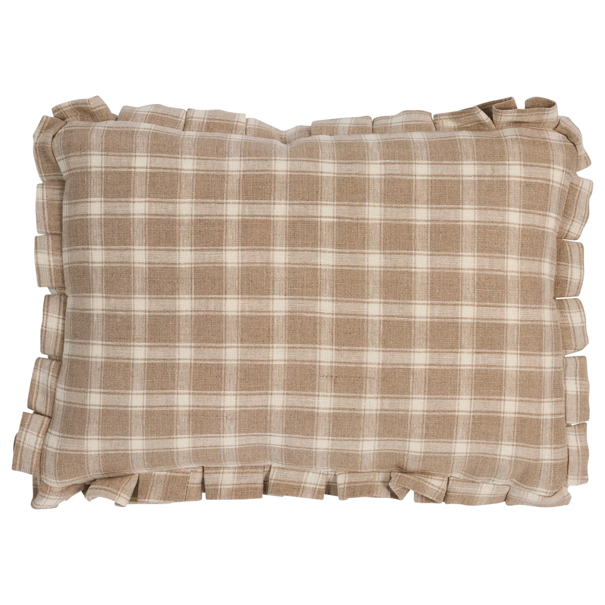 Crawford Check Pillow – Flax
