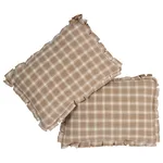 Schumacher Crawford Check Pillow in Flax