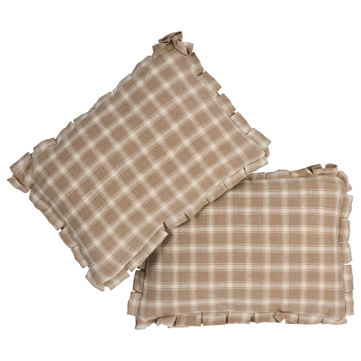 Schumacher Crawford Check Pillow in Flax