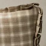 Schumacher Crawford Check Pillow in Flax
