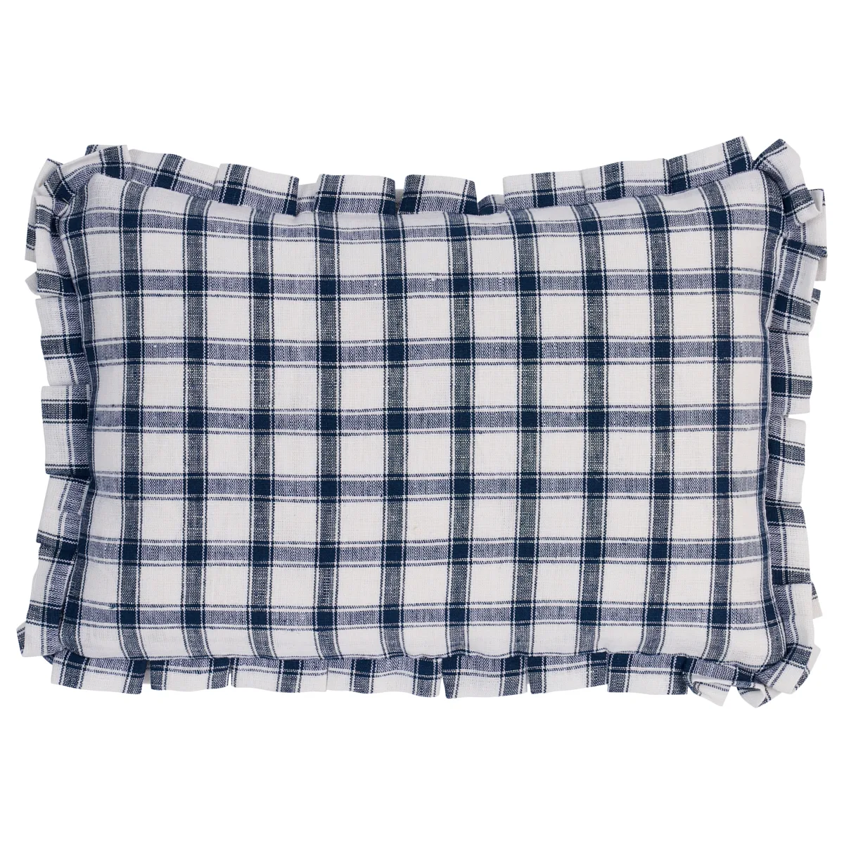 Schumacher Crawford Check Pillow in Indigo (SO8145113)