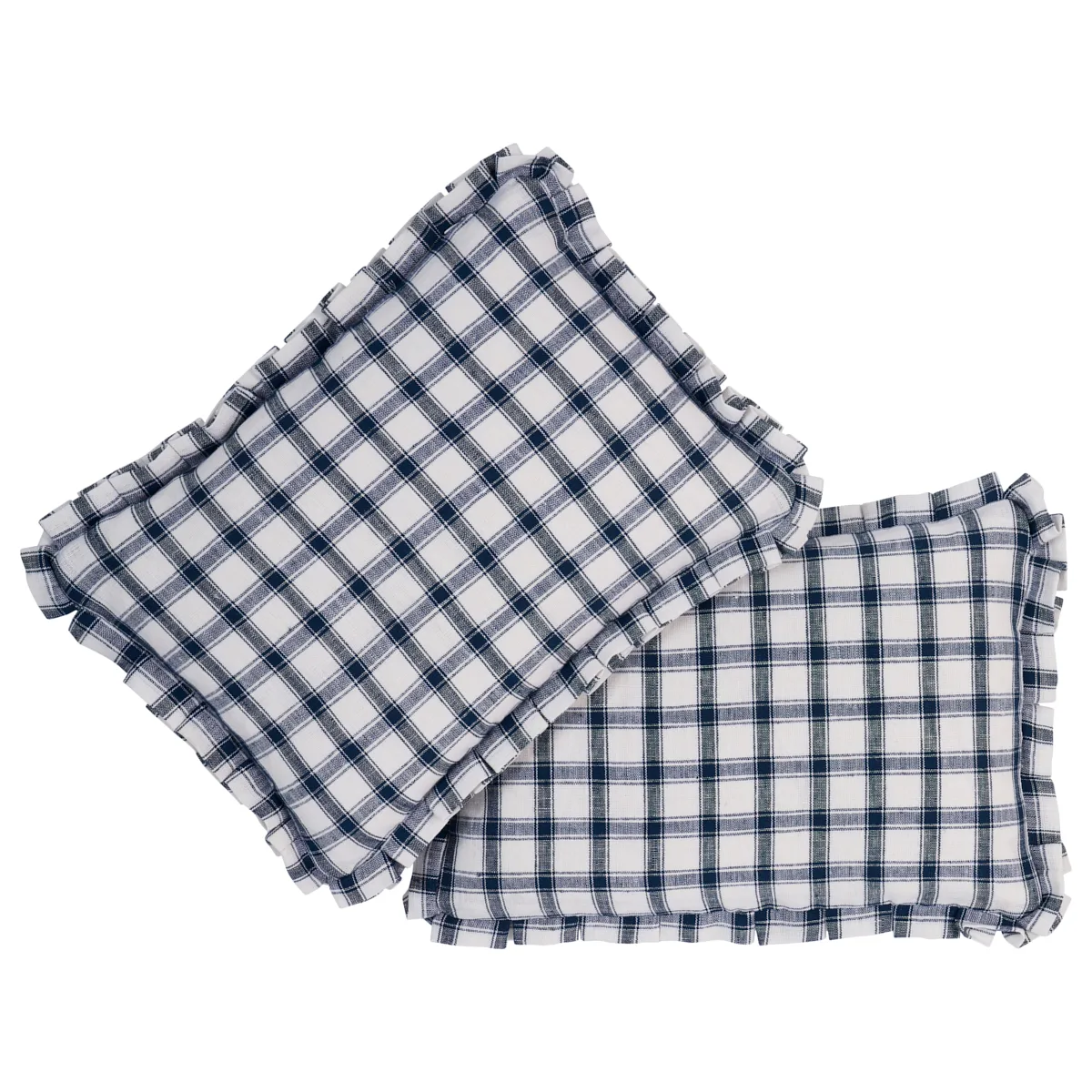 Schumacher Crawford Check Pillow in Indigo (SO8145113)