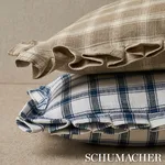 SO8145113 | Crawford Check Pillow - Indigo Schumacher Crawford Check Pillow in Indigo (SO8145113)