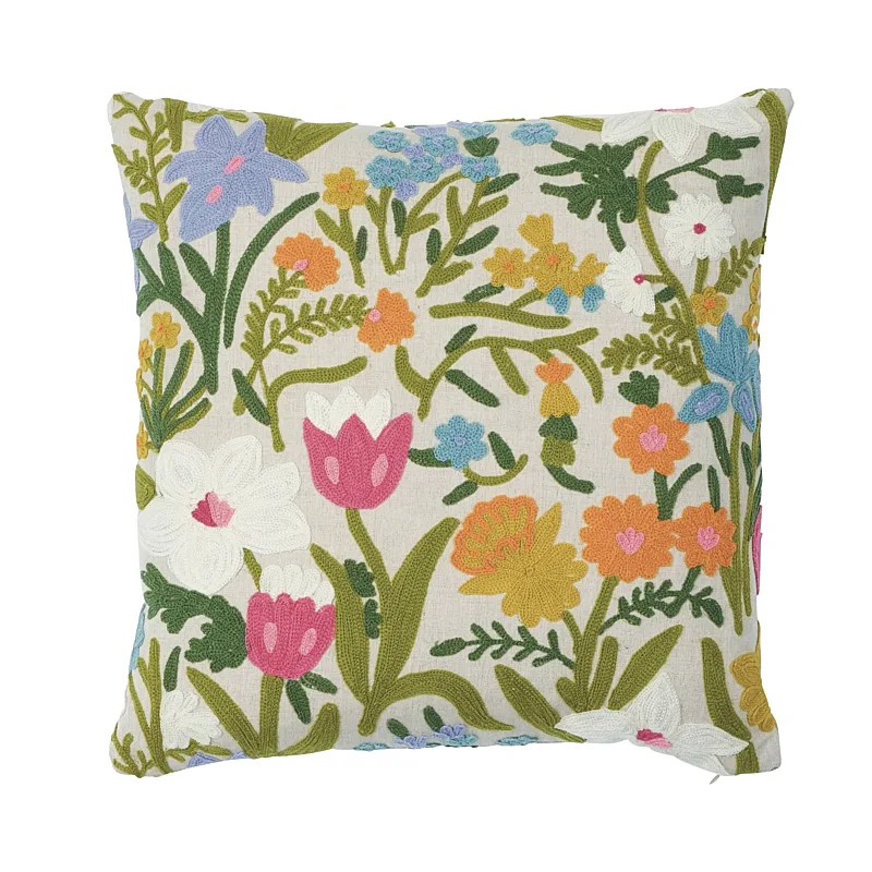 Schumacher Crewel Garden Pillow in Multi (SO7829105)