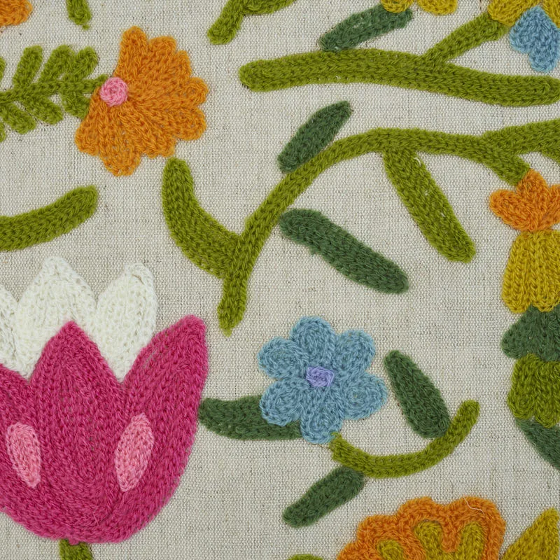 SO7829105 | Crewel Garden Pillow - Multi Schumacher Crewel Garden Pillow in Multi (SO7829105)