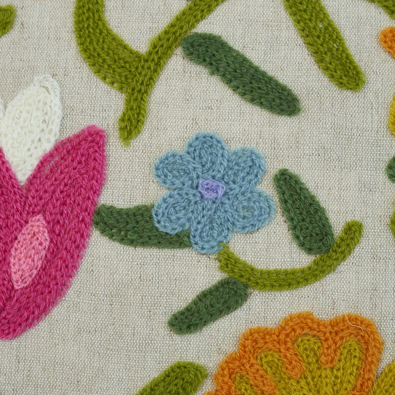 SO7829105 | Crewel Garden Pillow - Multi Schumacher Crewel Garden Pillow in Multi (SO7829105)