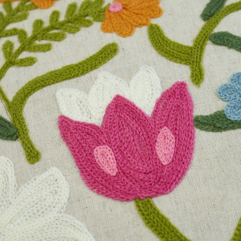 SO7829105 | Crewel Garden Pillow - Multi Schumacher Crewel Garden Pillow in Multi (SO7829105)