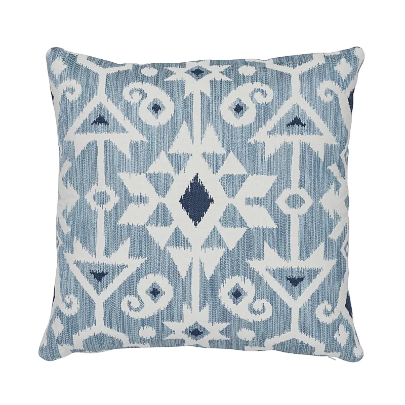 Schumacher Crusoe Ikat Pillow in Sky (SO7652105)