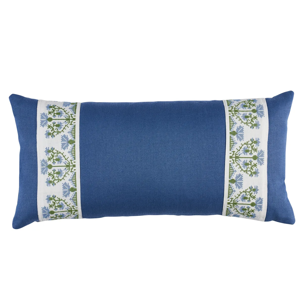 Schumacher Custis Embroidery Pillow in Chesapeake (SO8166118)