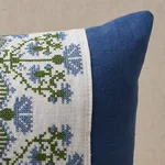 Schumacher Custis Embroidery Pillow in Chesapeake (SO8166118)