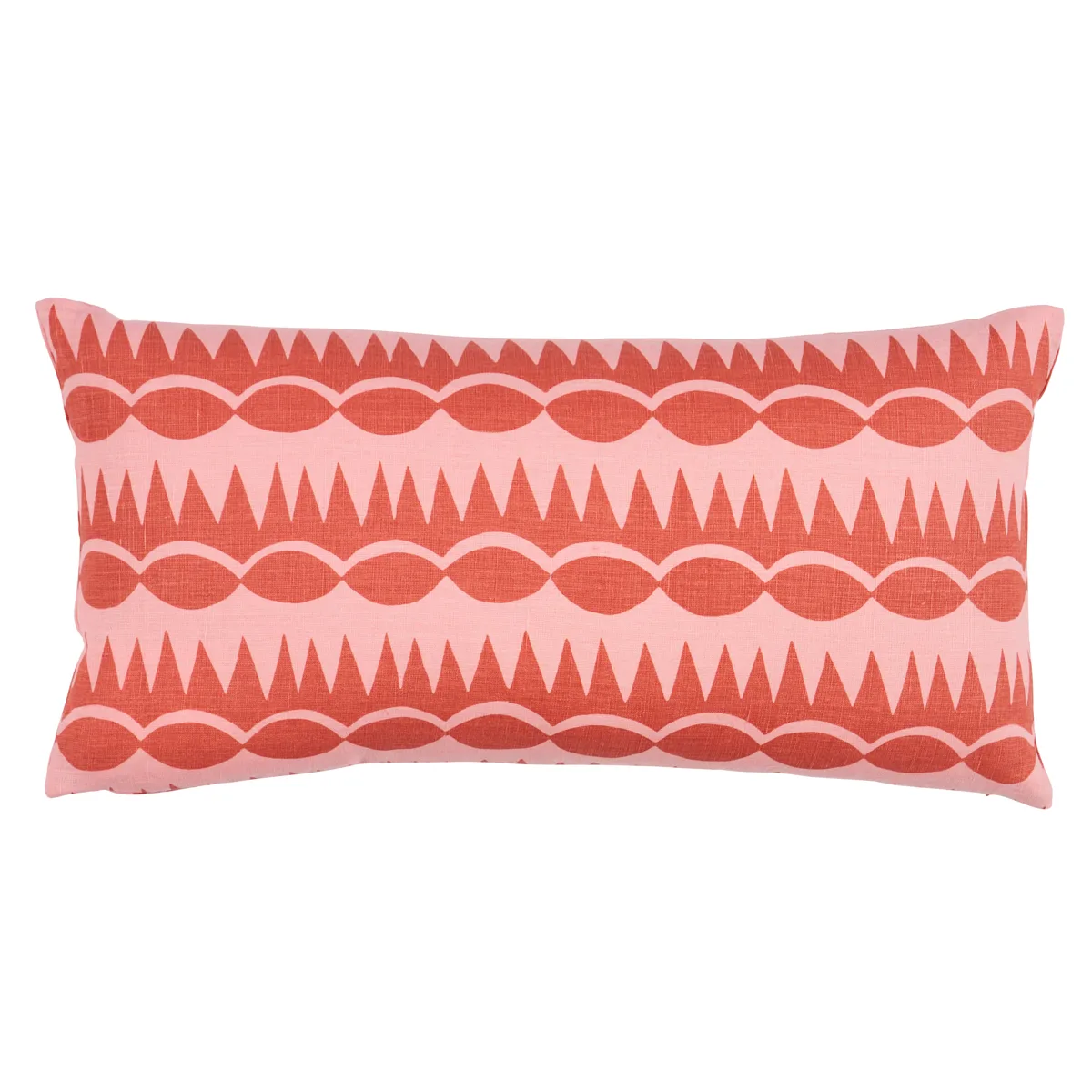 Schumacher Dagger Stripe Pillow in Red on Pink (SO18153118)