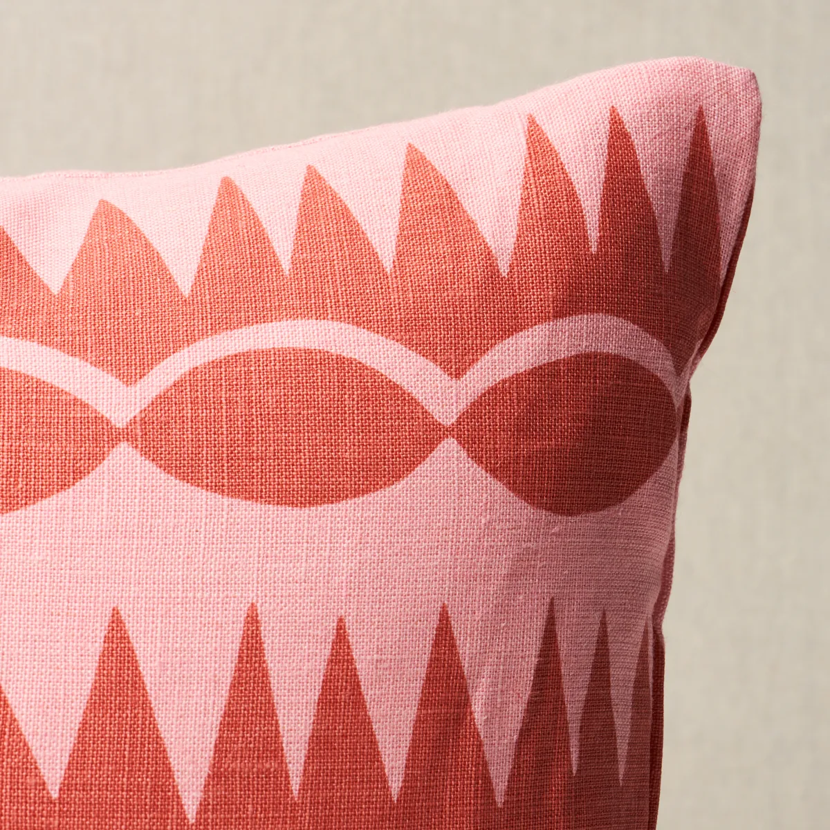 Schumacher Dagger Stripe Pillow in Red on Pink (SO18153118)