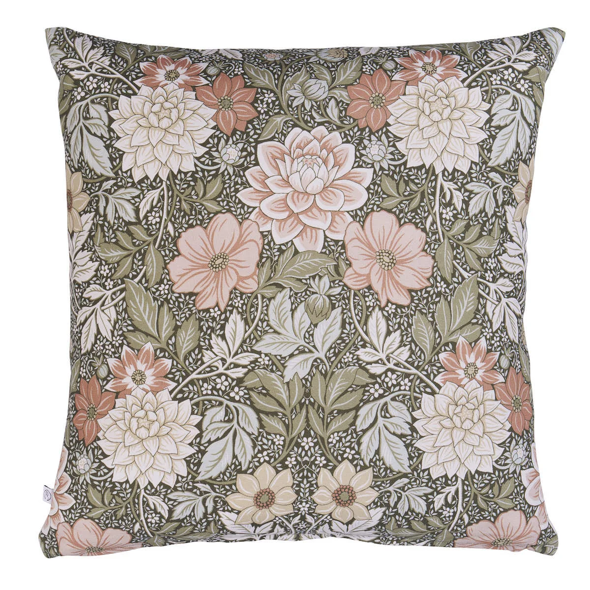 Schumacher Dahlia Garden Pillow in Green & Pink (SOC27666105)