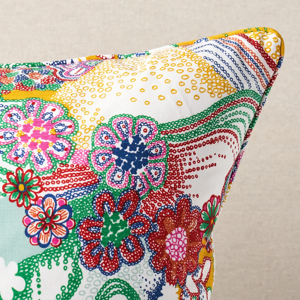 Schumacher Daisy Chain Pillow in Primary Multi (SO18013006)