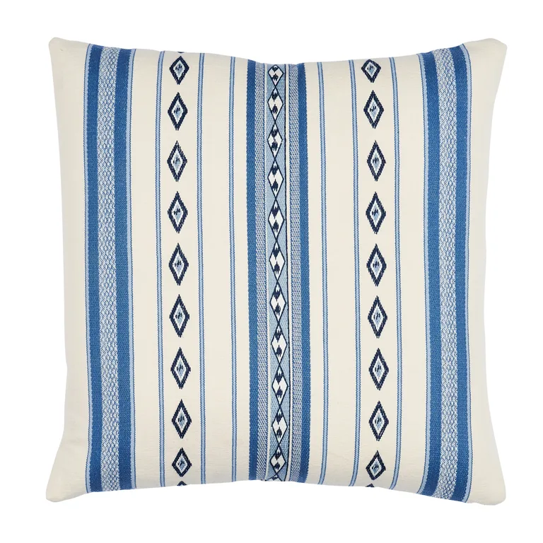 Schumacher Dakota Stripe Pillow in Blue (SO8027104)