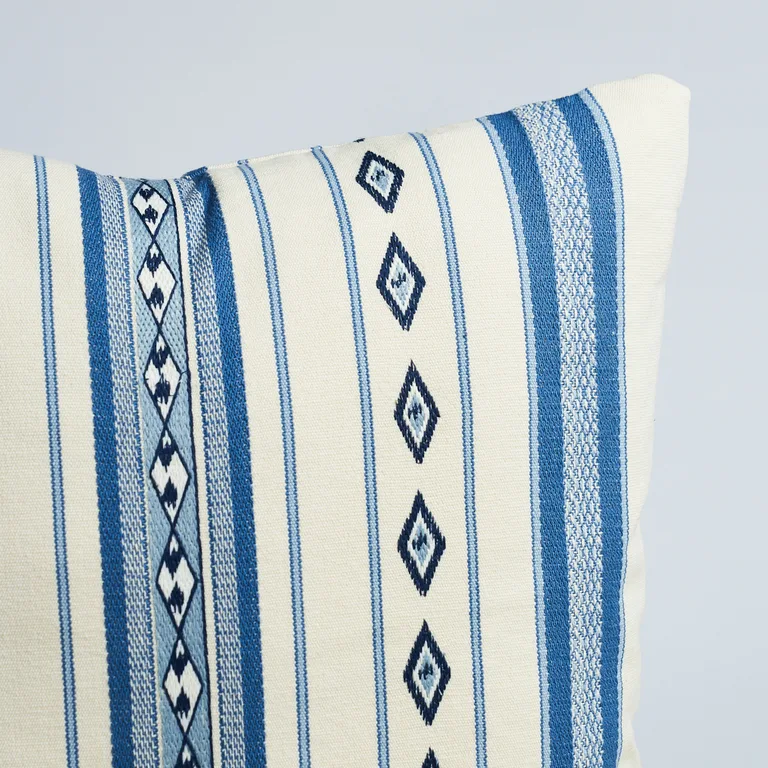 Schumacher Dakota Stripe Pillow in Blue (SO8027104)