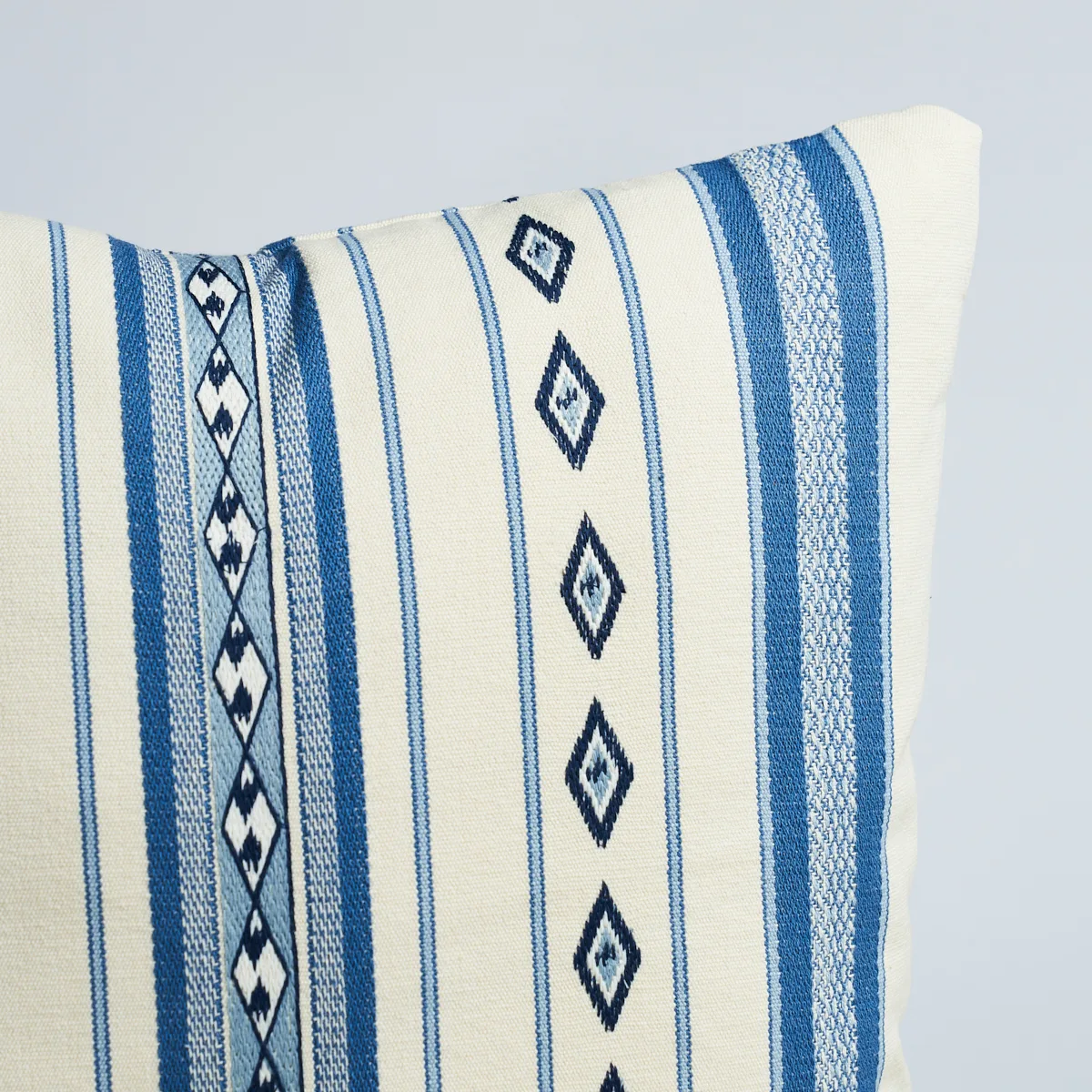 Schumacher Dakota Stripe Pillow in Blue (SO8027104)