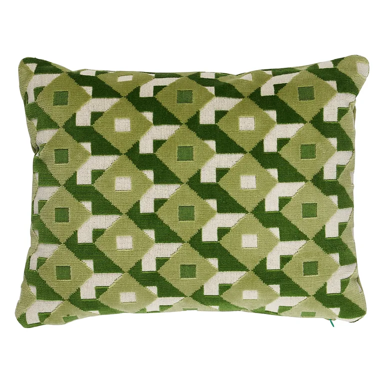 Schumacher Dazzle Ship Velvet Pillow in Verdant (SO7724412)