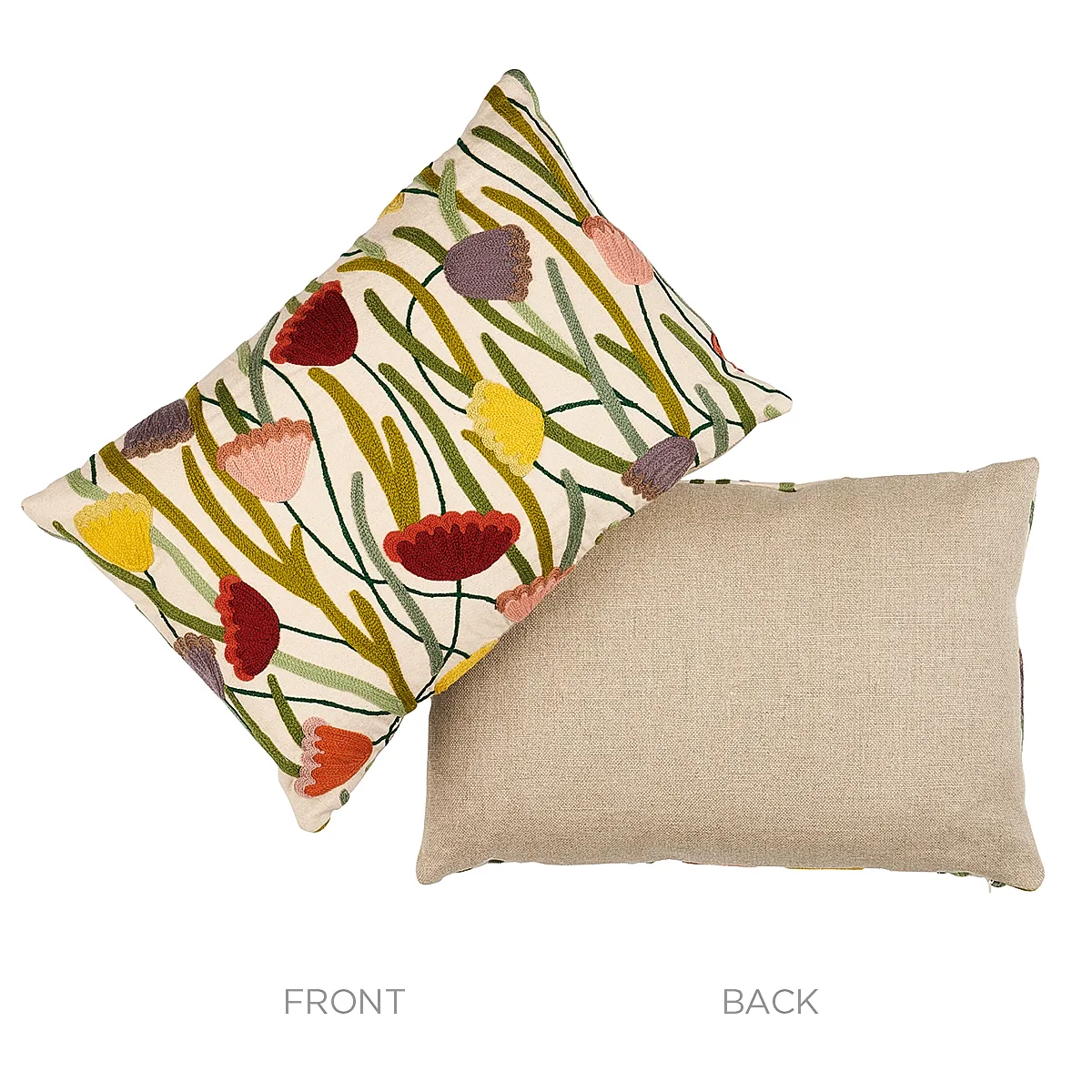 SO8156015 | Deco Flower Embroidery Pillow - Multi Schumacher Deco Flower Embroidery Pillow in Multi (SO8156015)