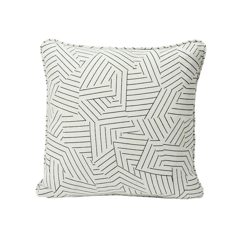 Schumacher Deconstructed Stripe Pillow in Black & White