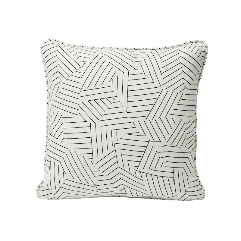 Schumacher Deconstructed Stripe Pillow in Black & White (SO17605004)