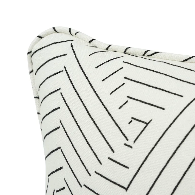 Schumacher Deconstructed Stripe Pillow in Black & White