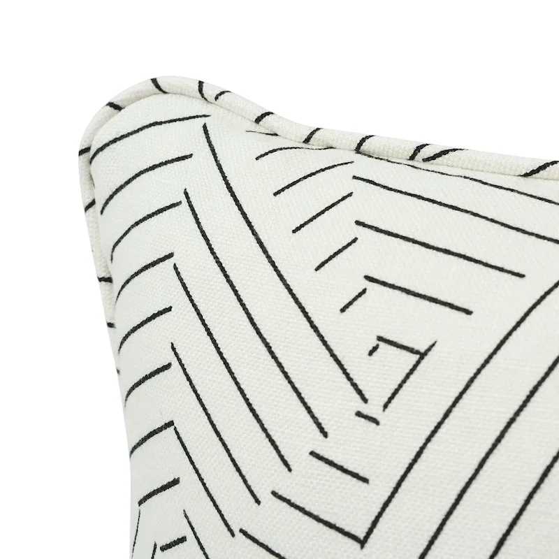 Schumacher Deconstructed Stripe Pillow in Black & White