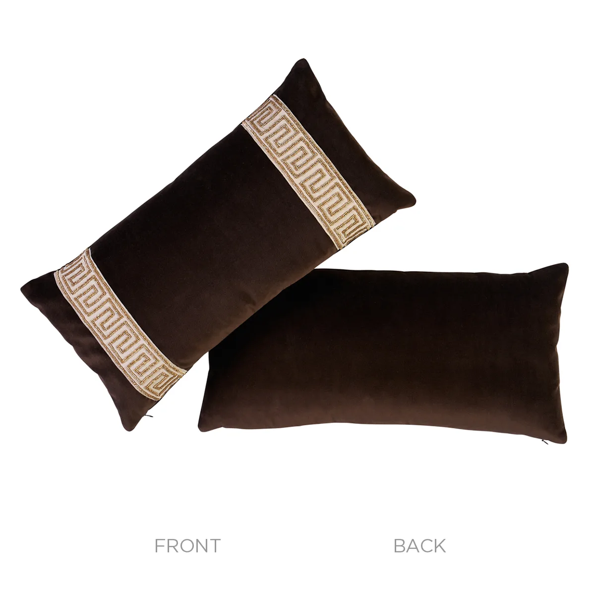 SO8364118 | Delphi Beaded Tape Pillow - Espresso Schumacher Delphi Beaded Tape Pillow in Espresso (SO8364118)