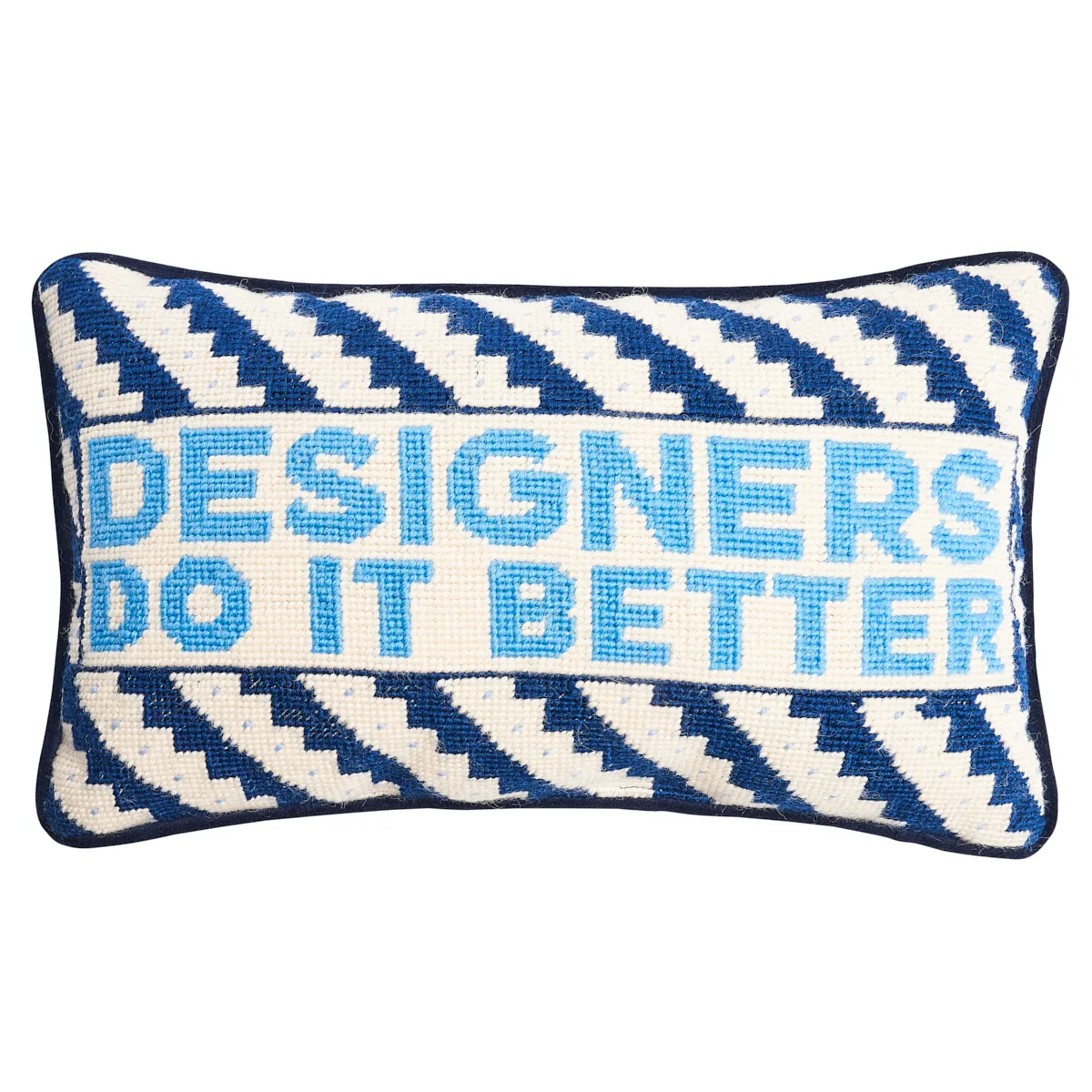 Schumacher Designers Rock Needlepoint Pillow in Blue (SO17802209)