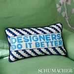 SO17802209 | Designers Rock Needlepoint Pillow - Blue Schumacher Designers Rock Needlepoint Pillow in Blue (SO17802209)