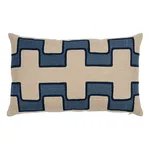 Schumacher Dixon Embroidered Print Pillow in Blue (SO17968221)
