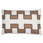 Schumacher Dixon Embroidered Print Pillow in Neutral (SO17968021)