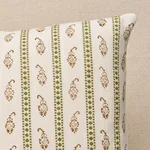 Eddie Hand Block Print Pillow - Green Schumacher Eddie Hand Block Print Pillow in Green