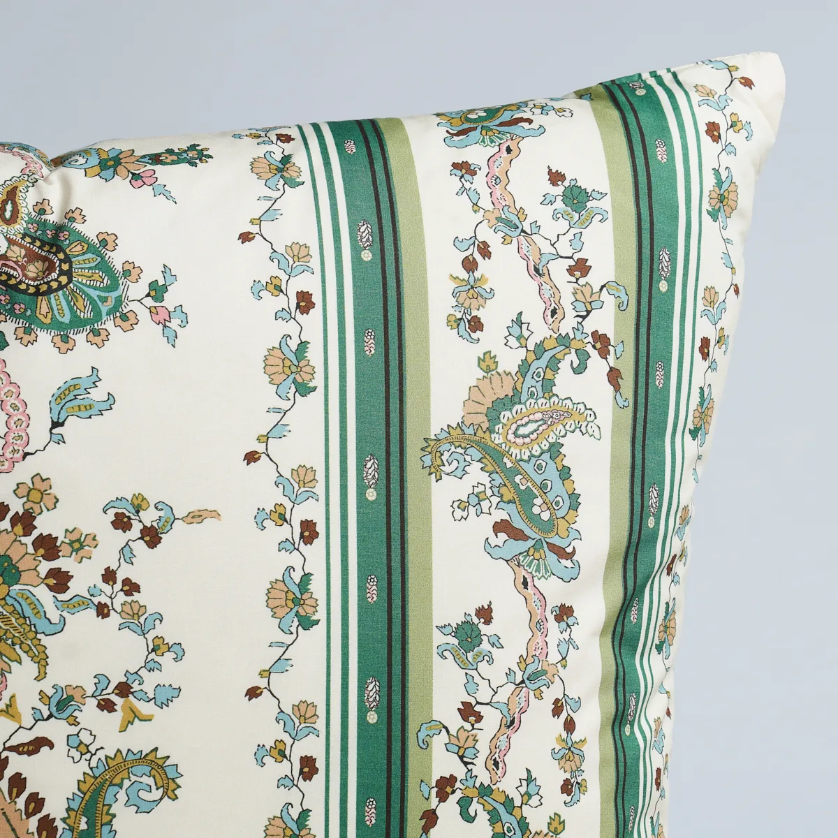 Schumacher Elena Paisley Stripe Pillow in Green (SO17998106)