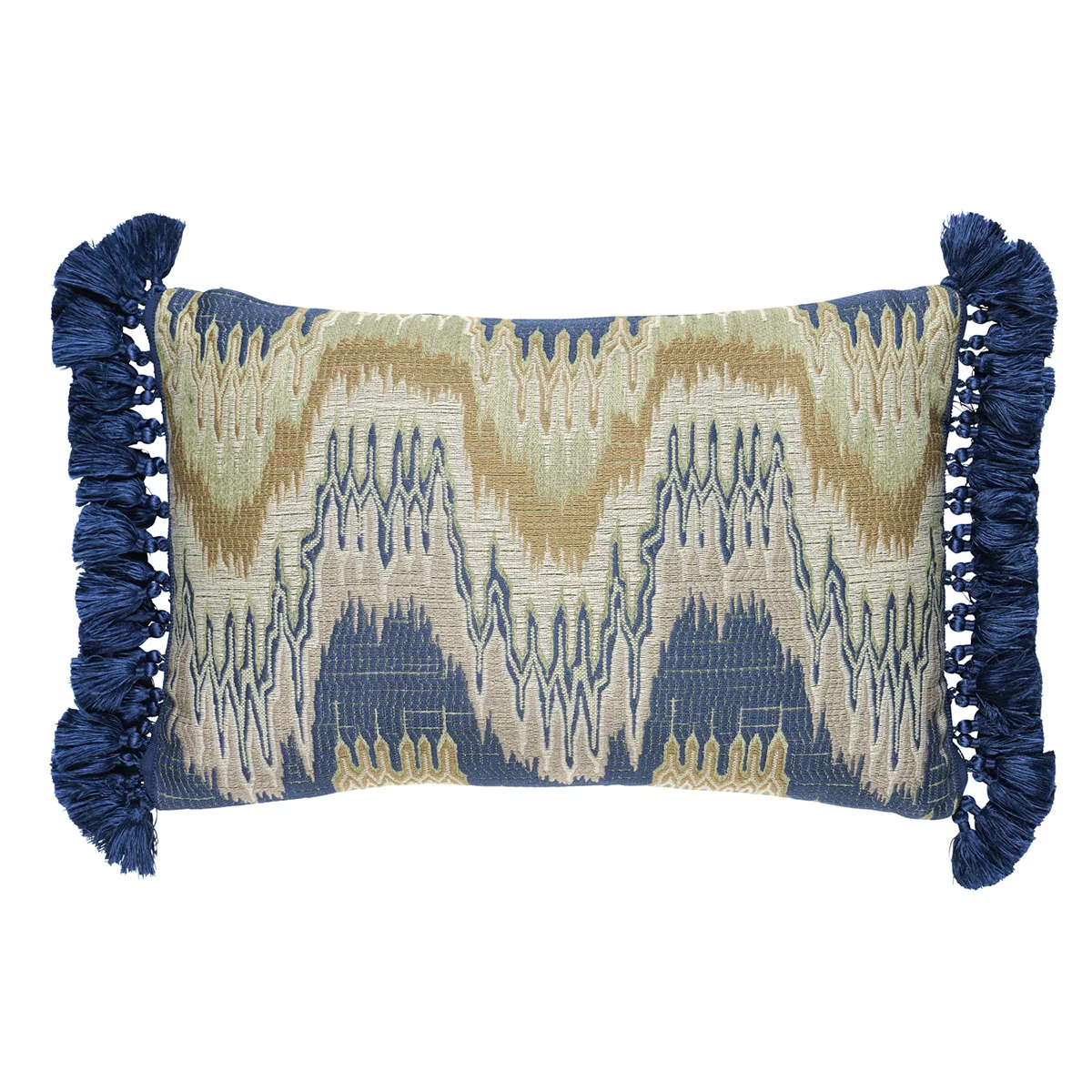Schumacher Elio Flamestitch Pillow in Indigo (SO8613113)